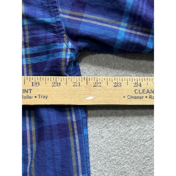 Wrangler‎ 20X Shirt Mens Medium Blue Plaid Button Down Western Cowboy Casual - Picture 7 of 10